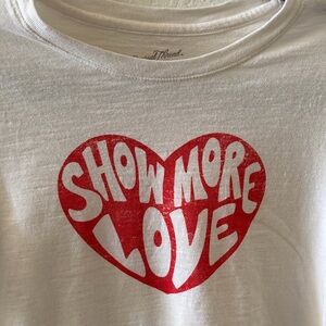 Target Women's White Tee with Red Heart Design